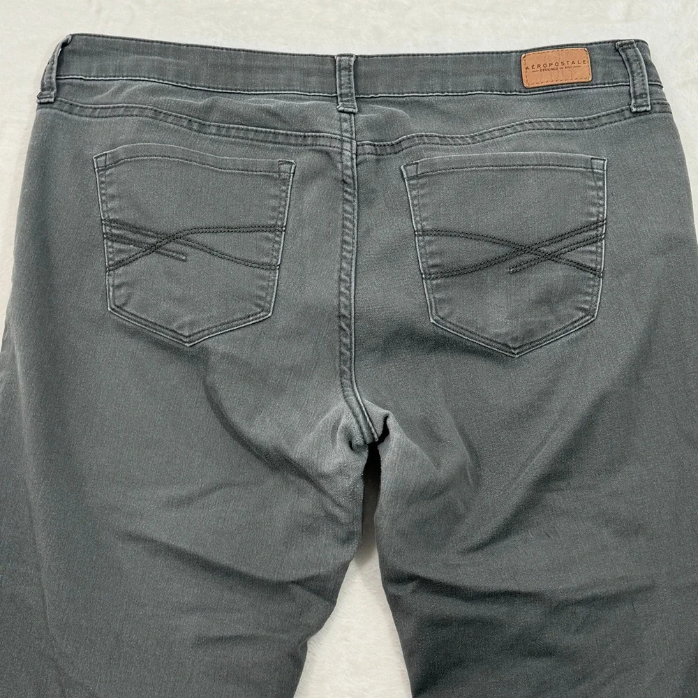 Aeropostale Jeggings Womens 12 Gray Ankle‎ Jegging Mid Rise Skinny Stretch Pants